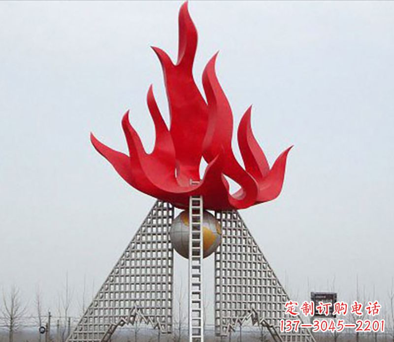 南通金色火苗-优雅华贵的不锈钢景观雕塑