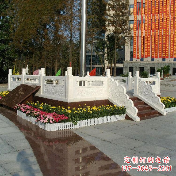 南通高端定制玉石汉白玉石雕广场升旗台