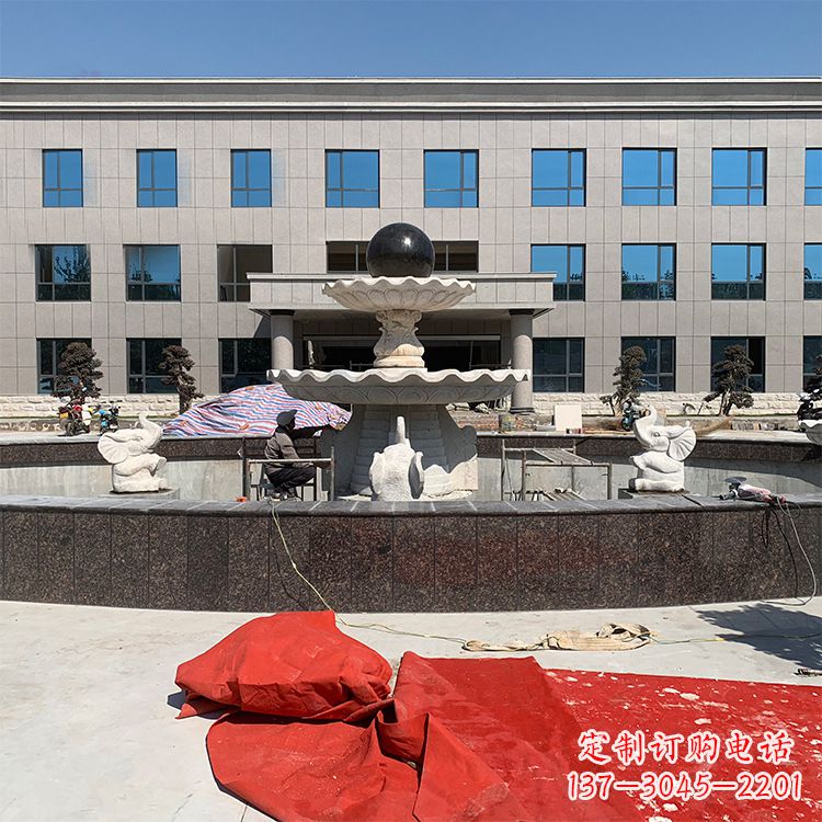 南通企业广场招财石雕喷泉雕塑