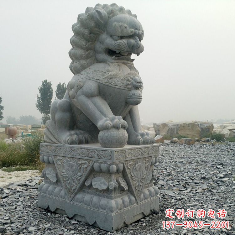 南通青石北京狮子雕塑,雕刻传承千古之魅力