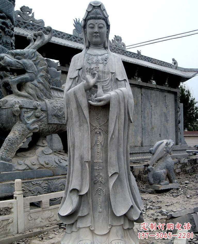 南通青石仿古观音雕像|传承古代神话传统