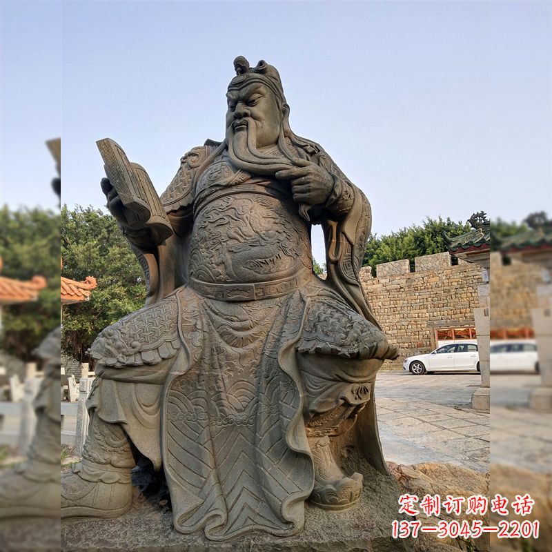 南通青石关公雕塑,让您的家居更加古典优雅