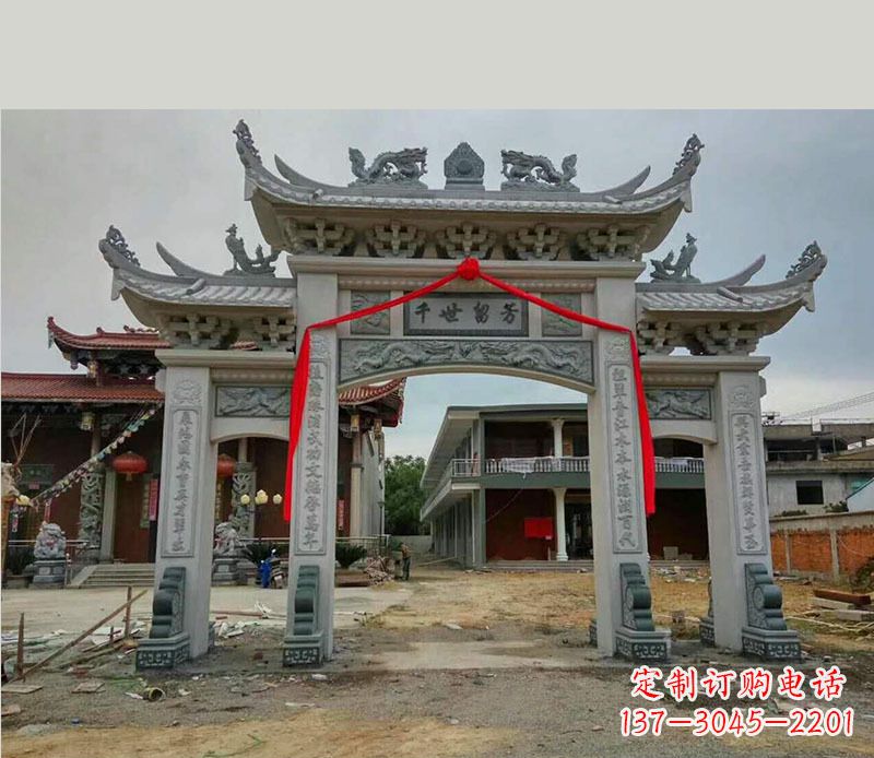 南通以传统工艺为源的独特牌坊石雕