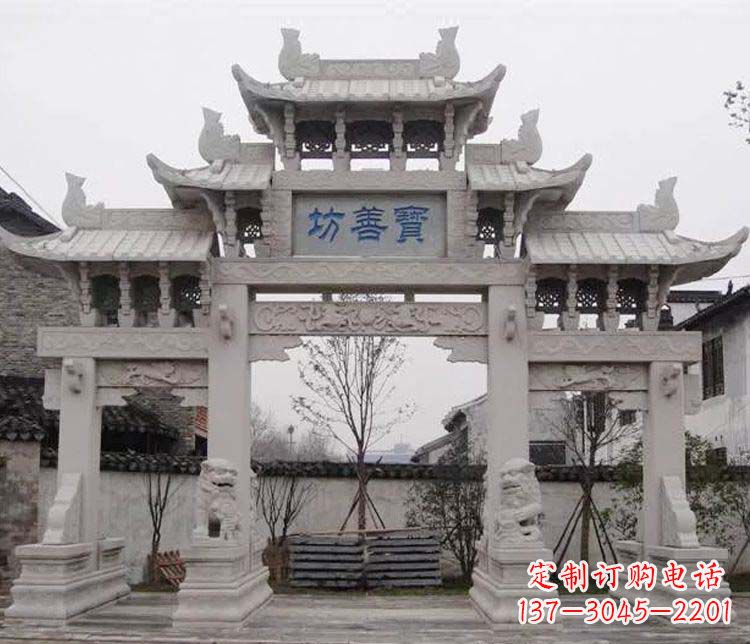 南通领雕塑:精美石牌坊石雕艺术品