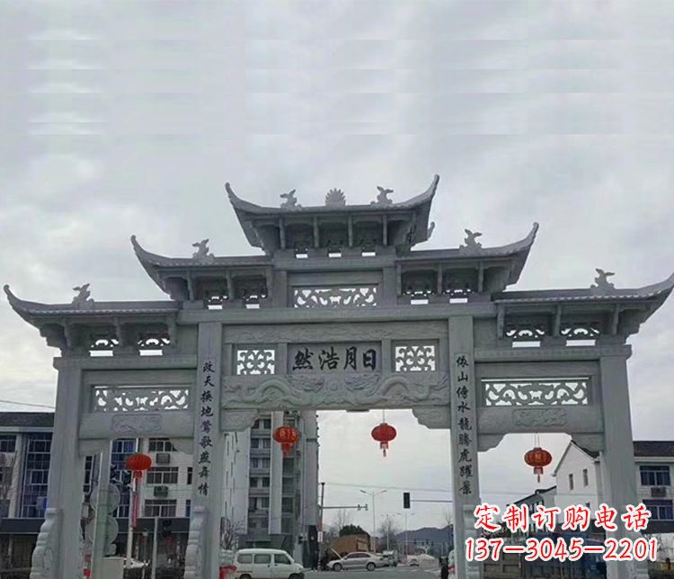 南通三门五楼石牌坊:精美石雕艺术