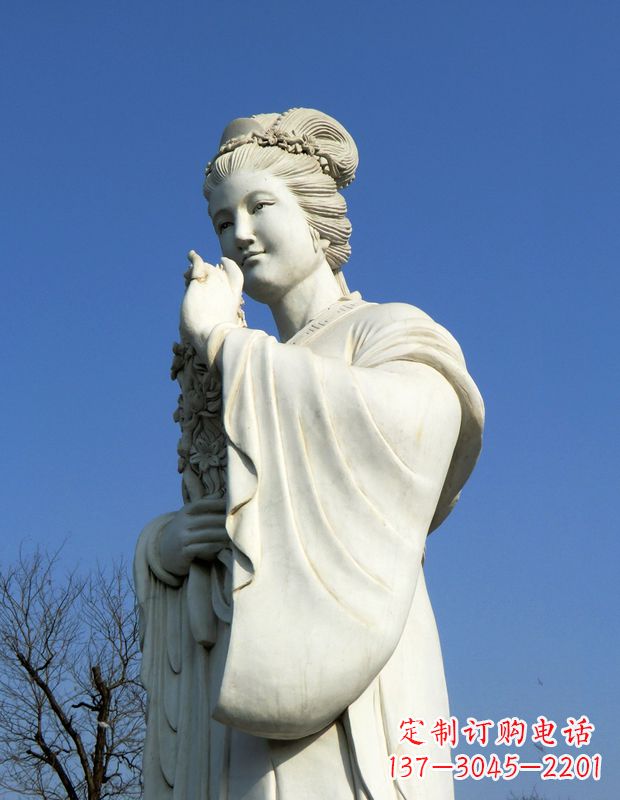 南通十二花神之三月桃花息夫人汉白玉精美美女雕像