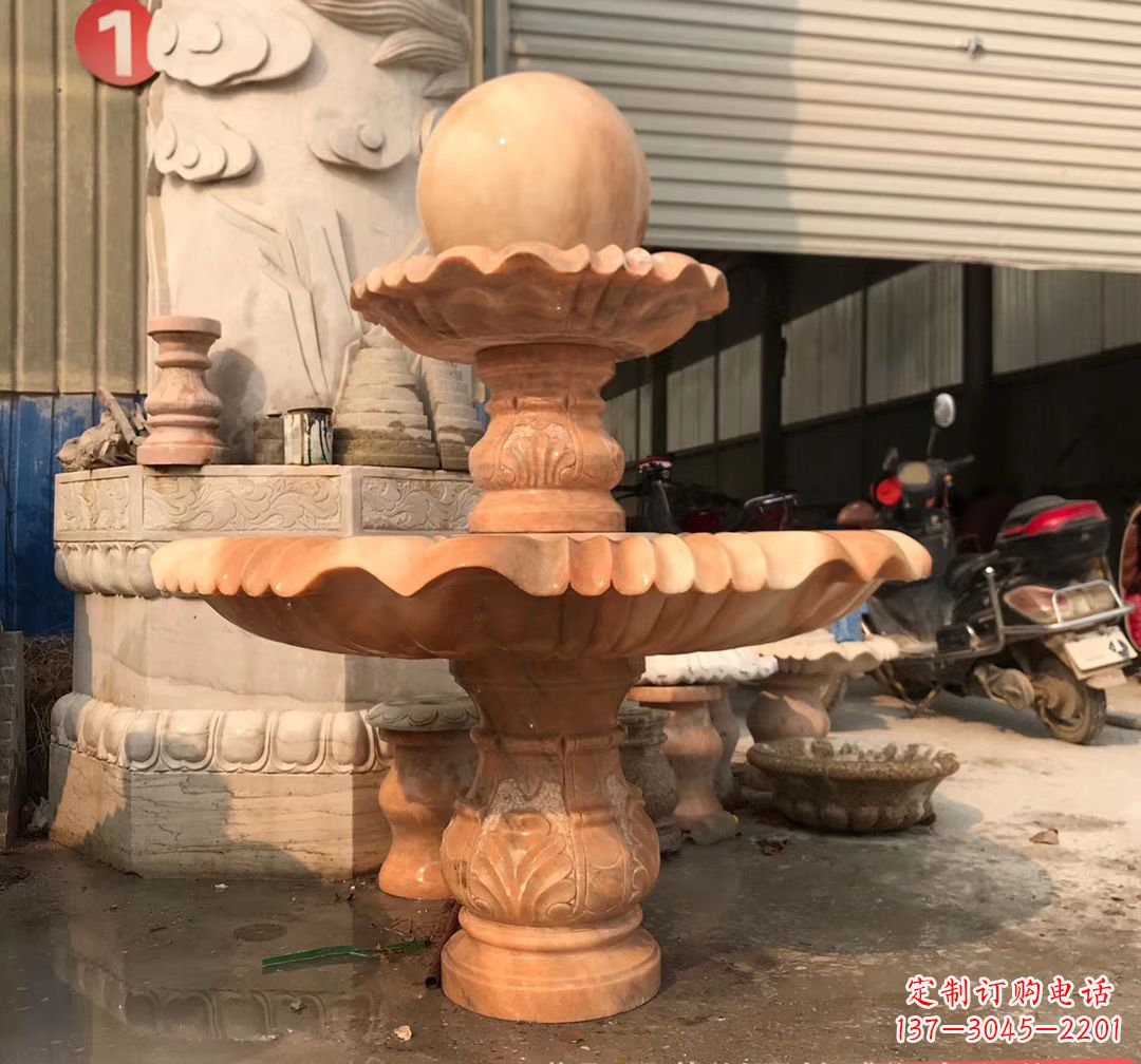 南通象征祥和的石雕风水球雕塑