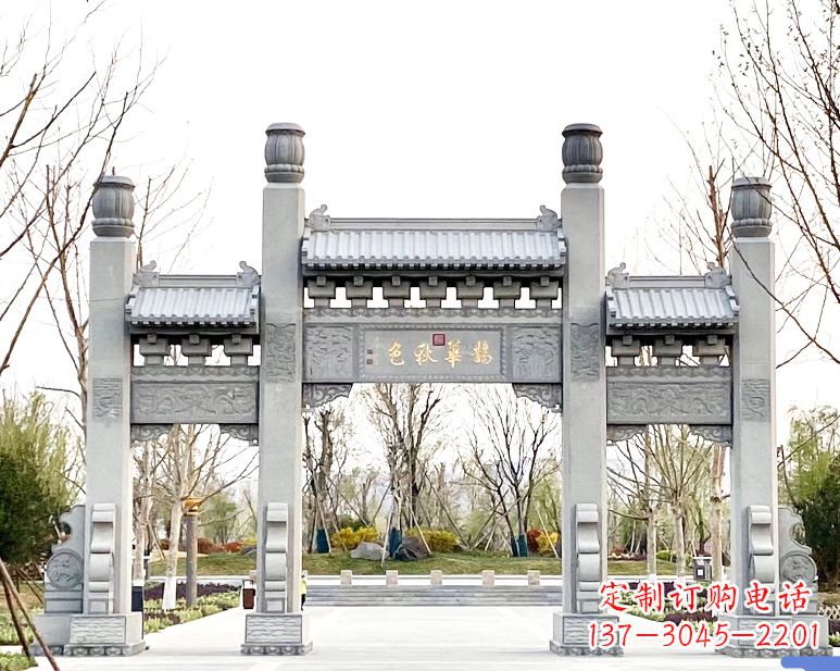 南通石雕牌坊一个门