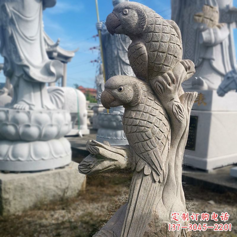 南通石雕鹦鹉景观雕塑摆件