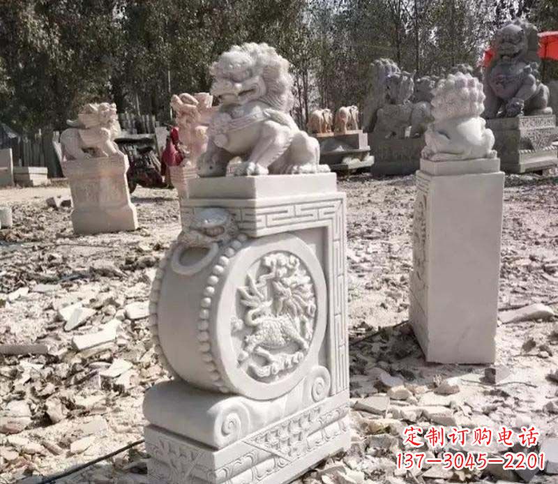 南通石雕园林狮子抱鼓石