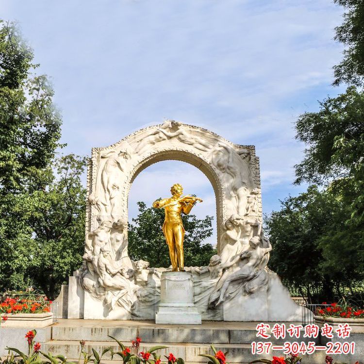 南通世界名人古典主义作曲家莫扎特公园铜雕像