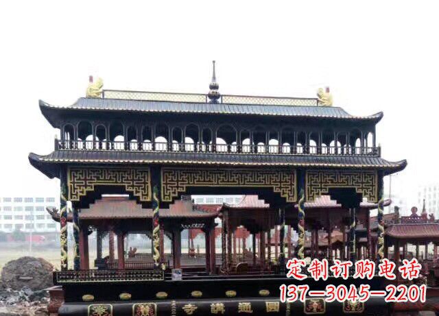南通双层方形铜香炉