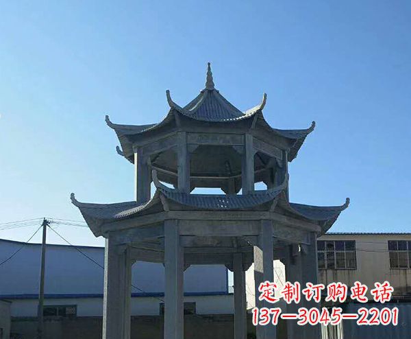 南通双层仿古石凉亭石雕_1