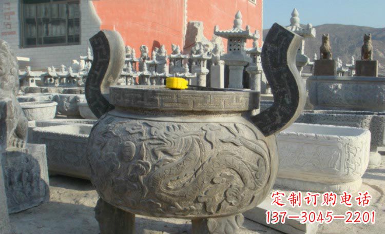 南通双龙戏珠浮雕香炉铜雕