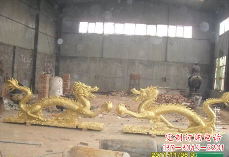 南通双龙戏珠铜雕