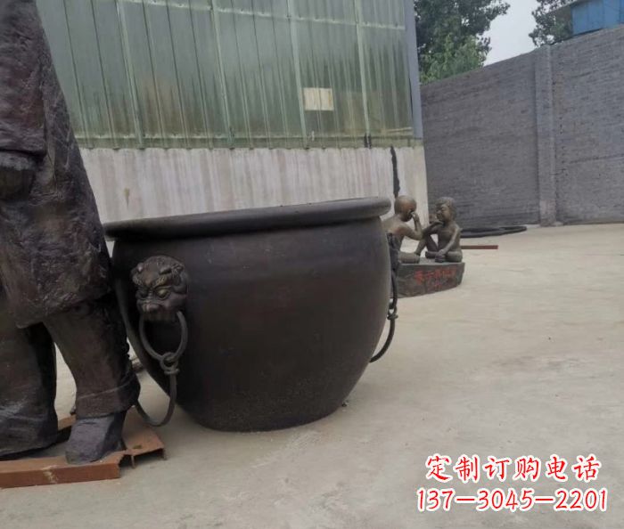 南通水缸铜雕塑 (2)