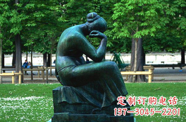 南通思考的女人青铜人物铜雕