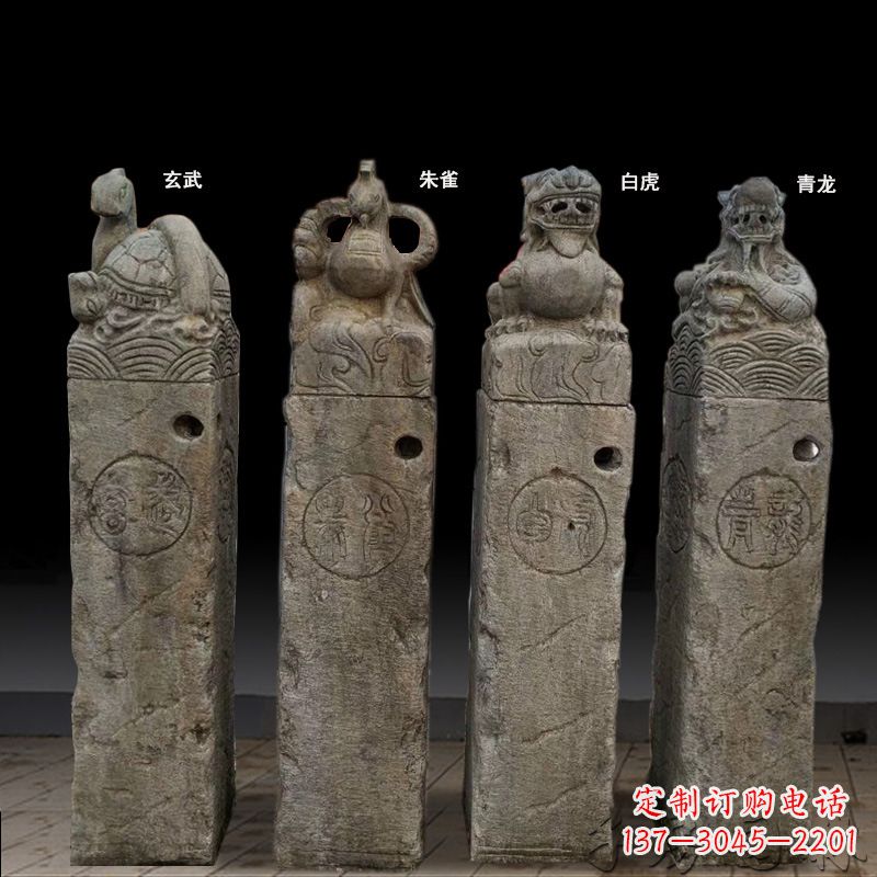 南通四神兽拴马桩石雕
