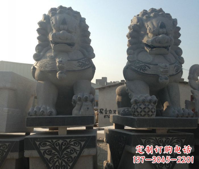 南通寺庙景观仿古石狮子 (2)
