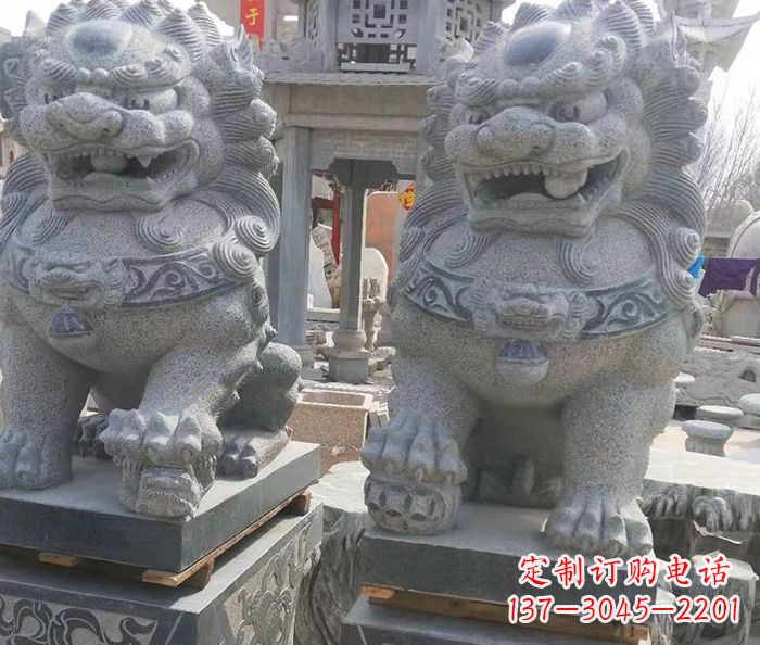 南通寺庙景观仿古石狮子 (3)