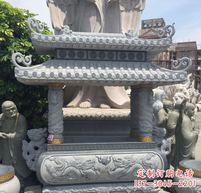 南通寺庙景观仿古香炉石雕 (2)