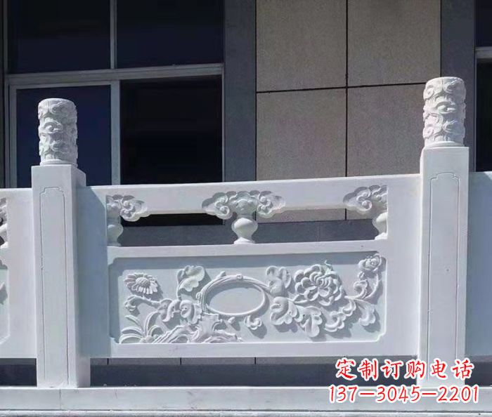 南通寺庙景观汉白玉石浮雕栏板 (4)