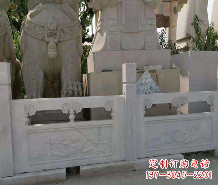 南通寺庙景观汉白玉石浮雕栏板
