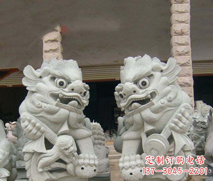 南通寺庙景观南方狮子石雕 (2)