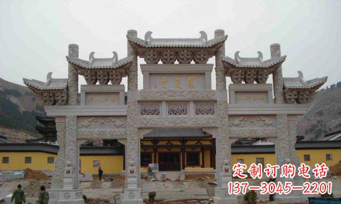 南通寺庙景观三门五楼石牌坊