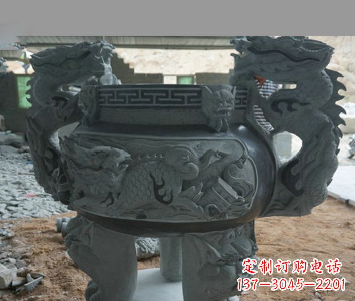 南通寺庙景观青石龙头香炉石雕