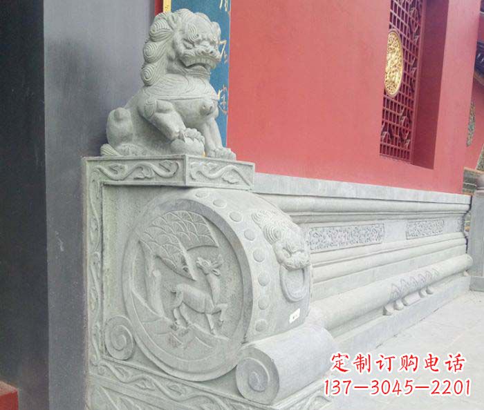 南通寺庙景观狮子石门墩抱鼓石