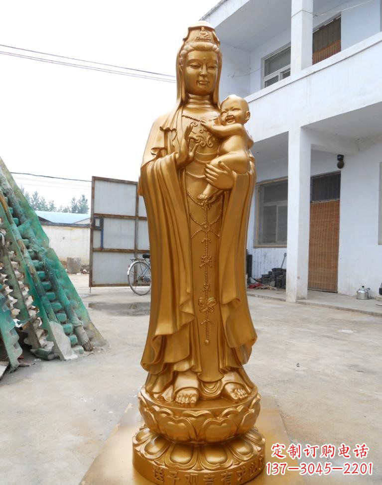 南通寺庙立式送子观音铜雕