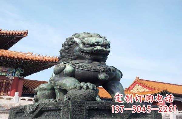 南通寺庙门口狮子铜雕