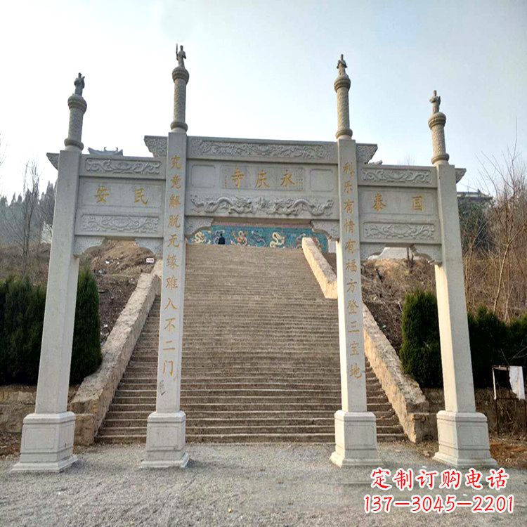 南通寺庙入口无楼牌坊