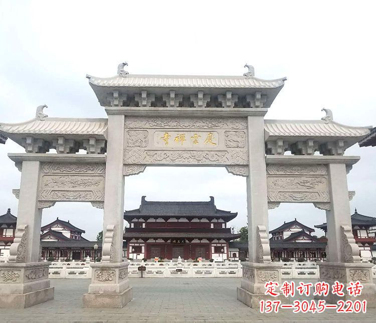 南通寺庙三门牌坊石雕
