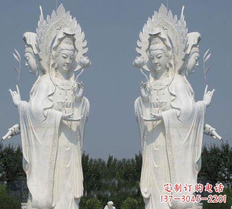 南通寺庙三面观音菩萨雕塑