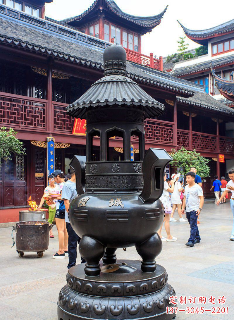 南通寺庙铜香炉铜雕 (2)