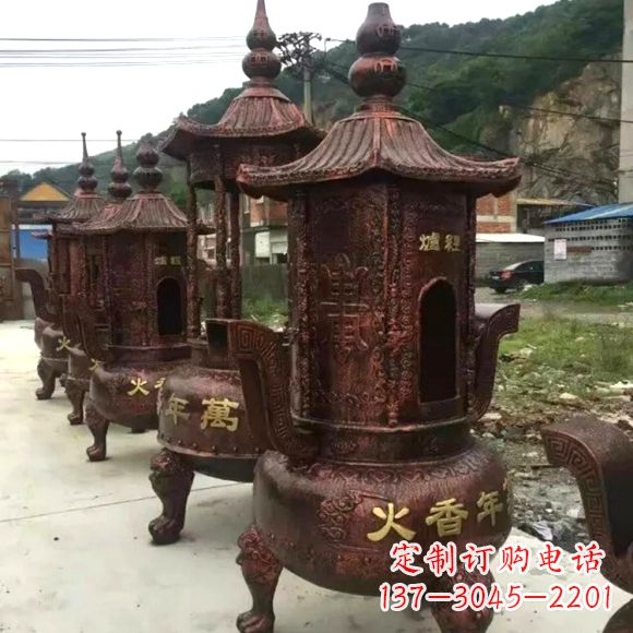 南通寺庙铜香炉雕塑
