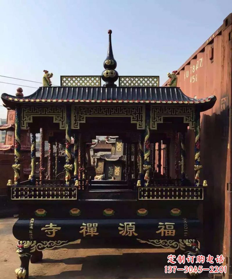 南通寺庙香炉铜雕 (2)