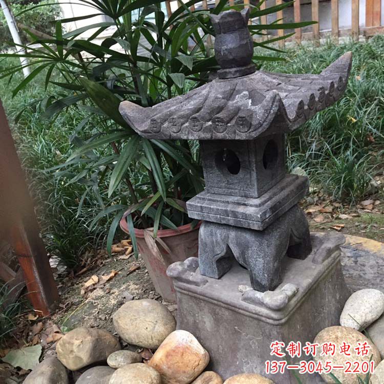 南通寺庙园林青石做旧仿古石灯