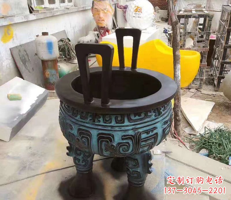 南通寺庙圆型铜雕香炉