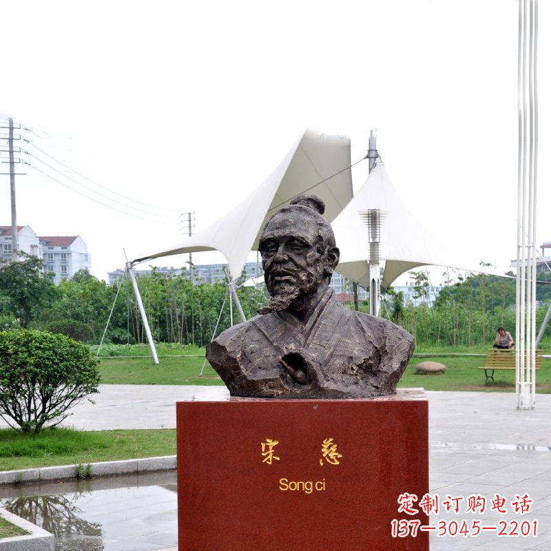 南通宋慈铸铜头像雕塑-古代十大名医园林广场人物雕塑