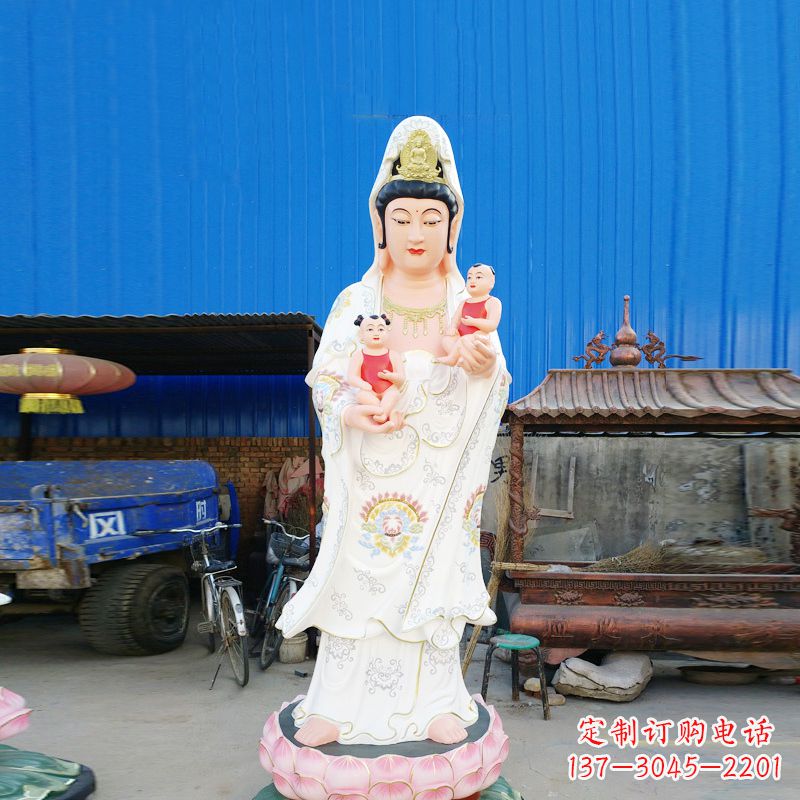 南通送子观音彩绘玻璃钢雕塑