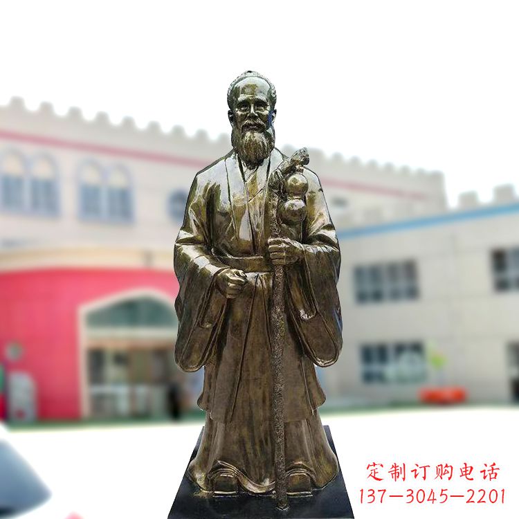 南通孙思邈仿铜玻璃钢雕塑-医院著名医学人物雕像