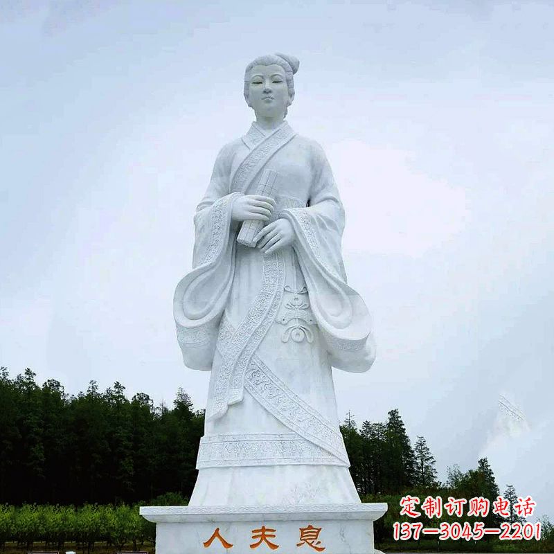 南通桃花夫人息妫汉白玉雕塑-景区园林历史名人古代著名美女雕像