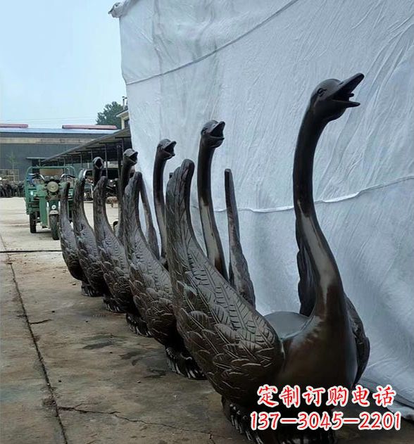 南通天鹅喷泉铜雕,园林喷泉水景流水组件