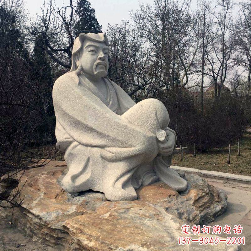 南通田园诗派鼻祖陶渊明公园园林石雕坐像
