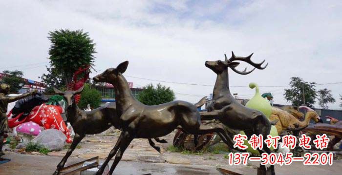 南通跳跃的小鹿铜雕