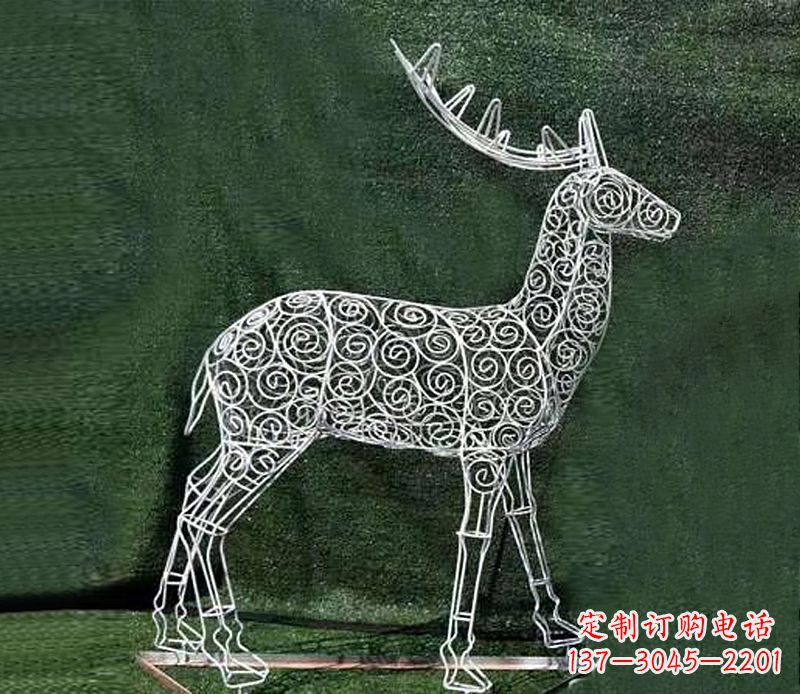 南通铁艺不锈钢镂空梅花鹿雕塑
