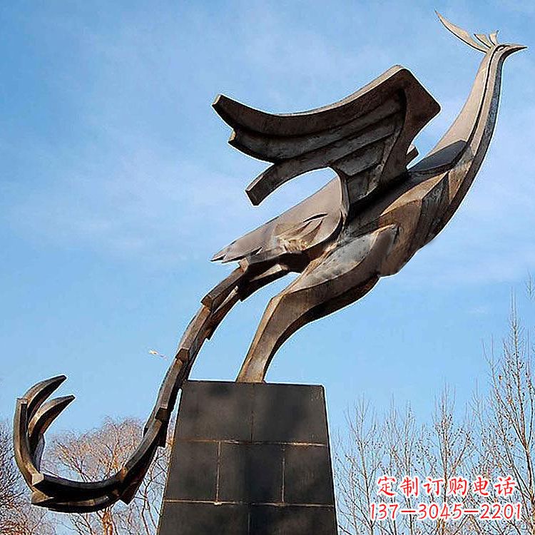 南通铜雕百鸟之王凤凰景观雕塑